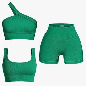 OQQ Women's 3 Piece Ribbed Outfit Bodysuit Brand